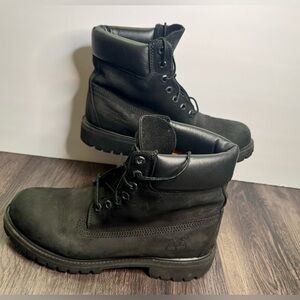 🔥Timberland 6 Inch Men’s Premium Black Nubuck Leather Waterproof Boot Size 7,5M